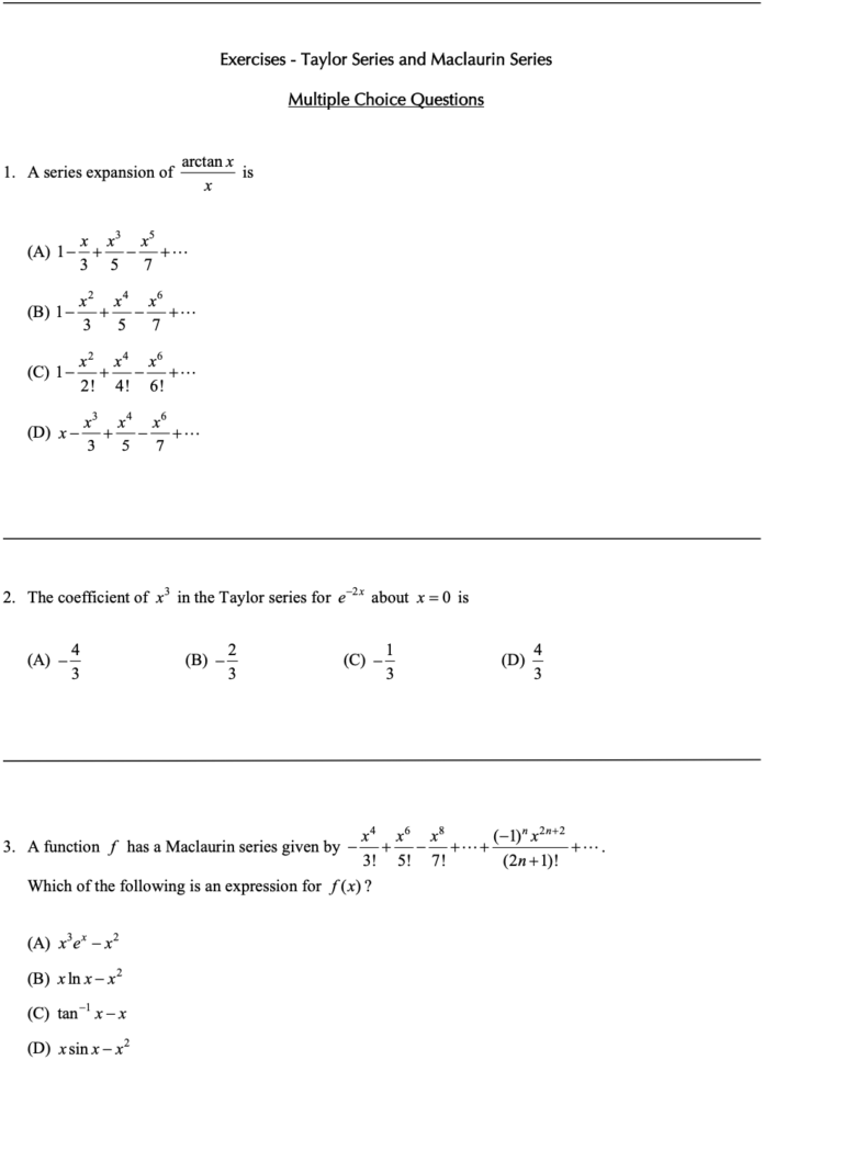 Taylor Series and Maclaurin Series in Infinite Sequences and Series